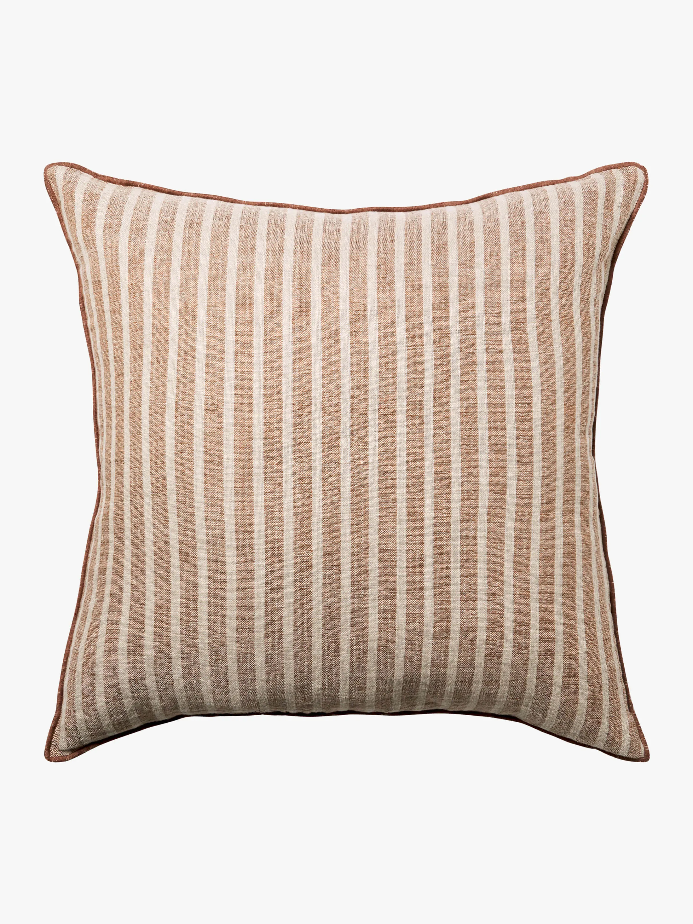 L&M Home Ava Toffee Stripe Pure Linen Cushion Store