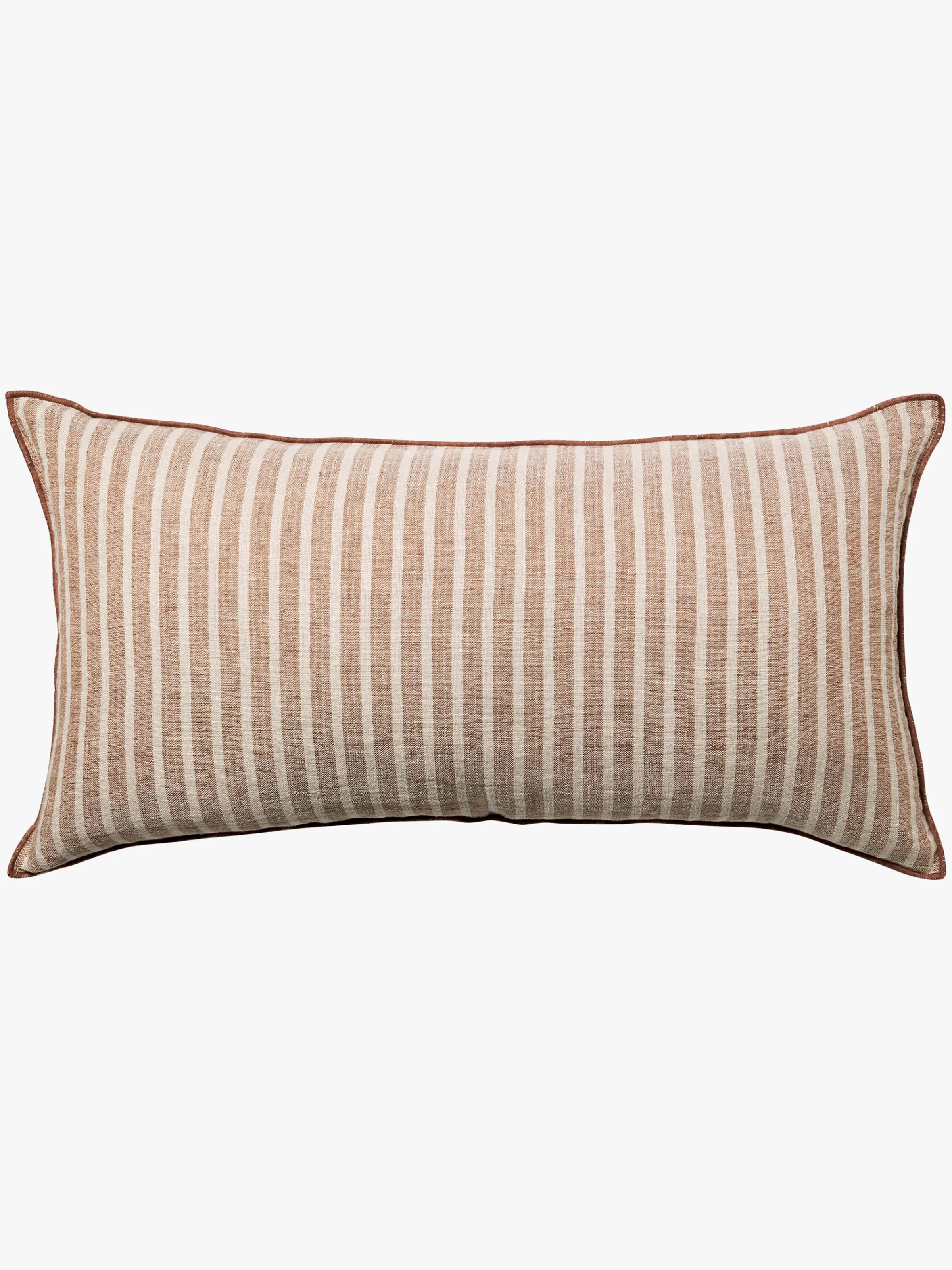 L&M Home Ava Toffee Stripe Pure Linen Lumbar Cushion Online