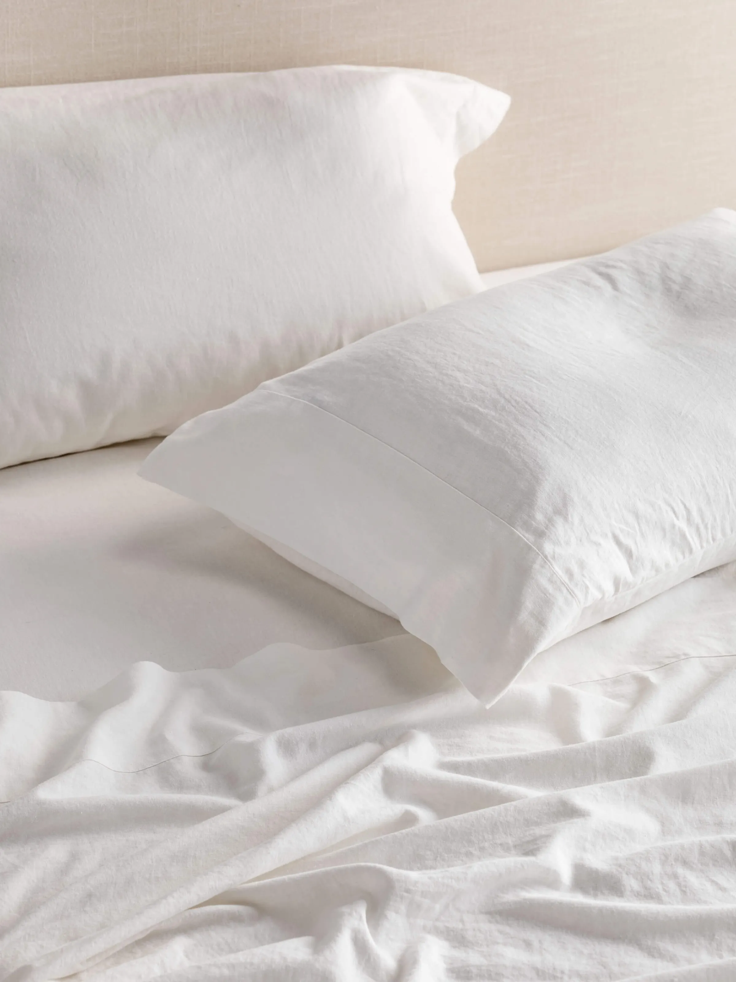 L&M Home Avenue White Linen & Cotton Sheet Set Store