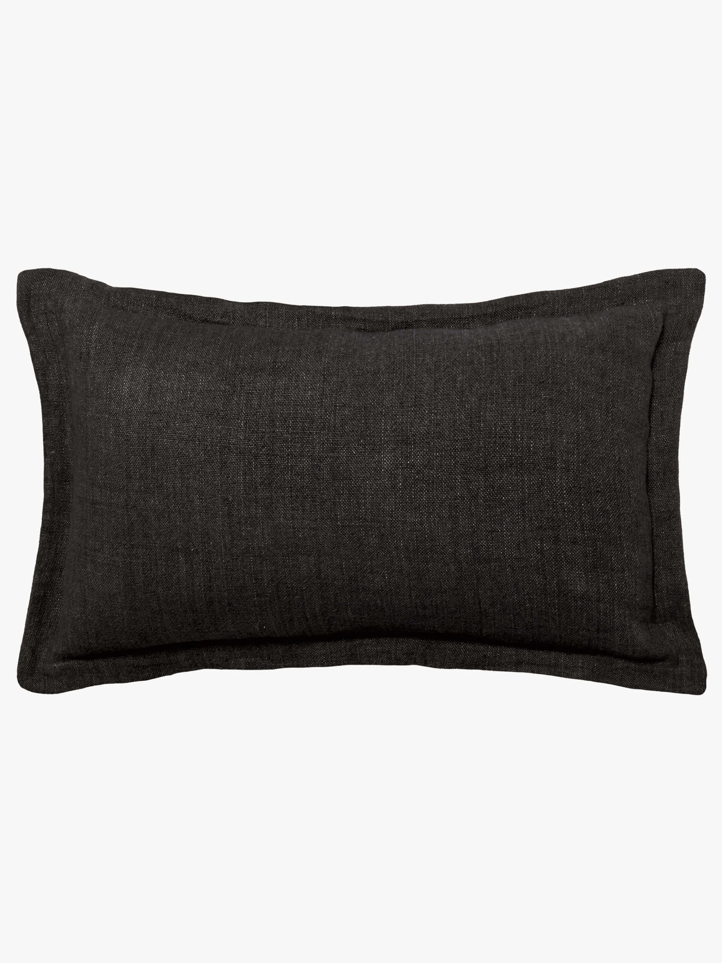 L&M Home Burton Liquorice Tailored Heavy Linen Rectangle Cushion Fashion