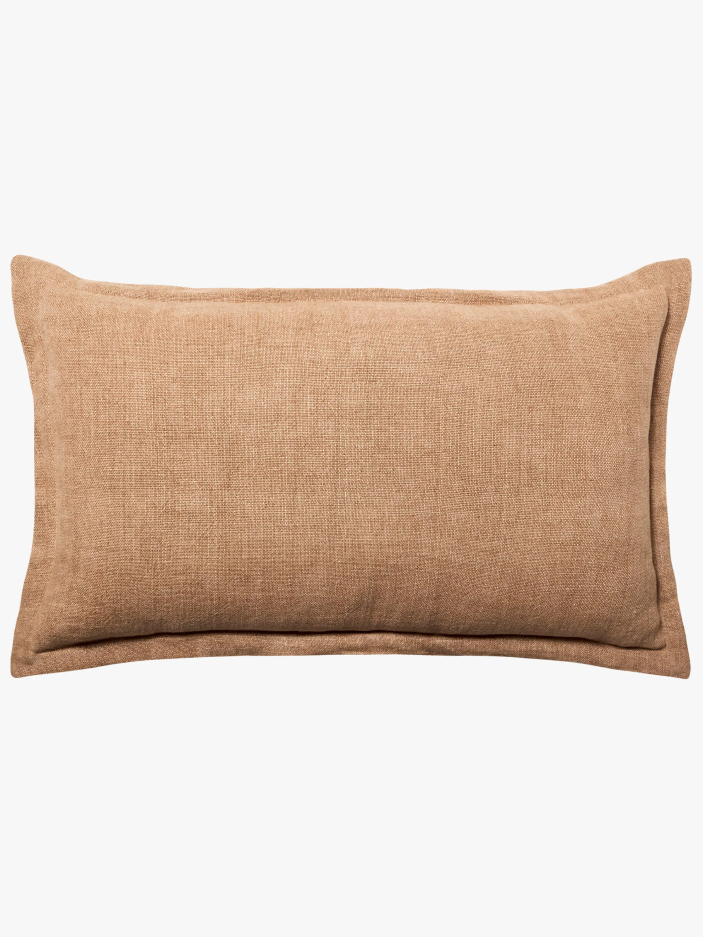 L&M Home Burton Toffee Tailored Heavy Linen Rectangle Cushion Cheap