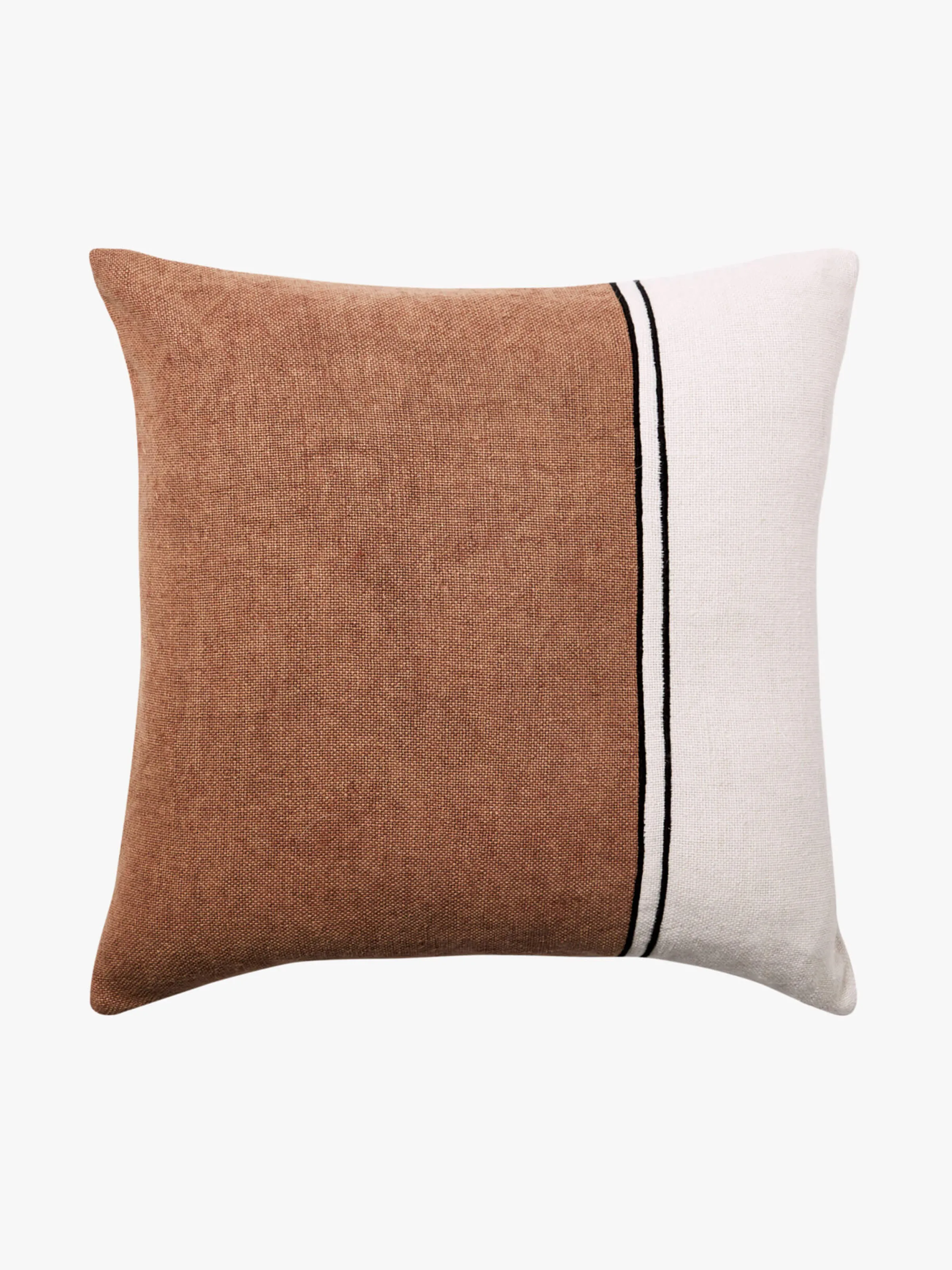 L&M Home Duet Baked Clay Linen & Cotton Cushion Fashion