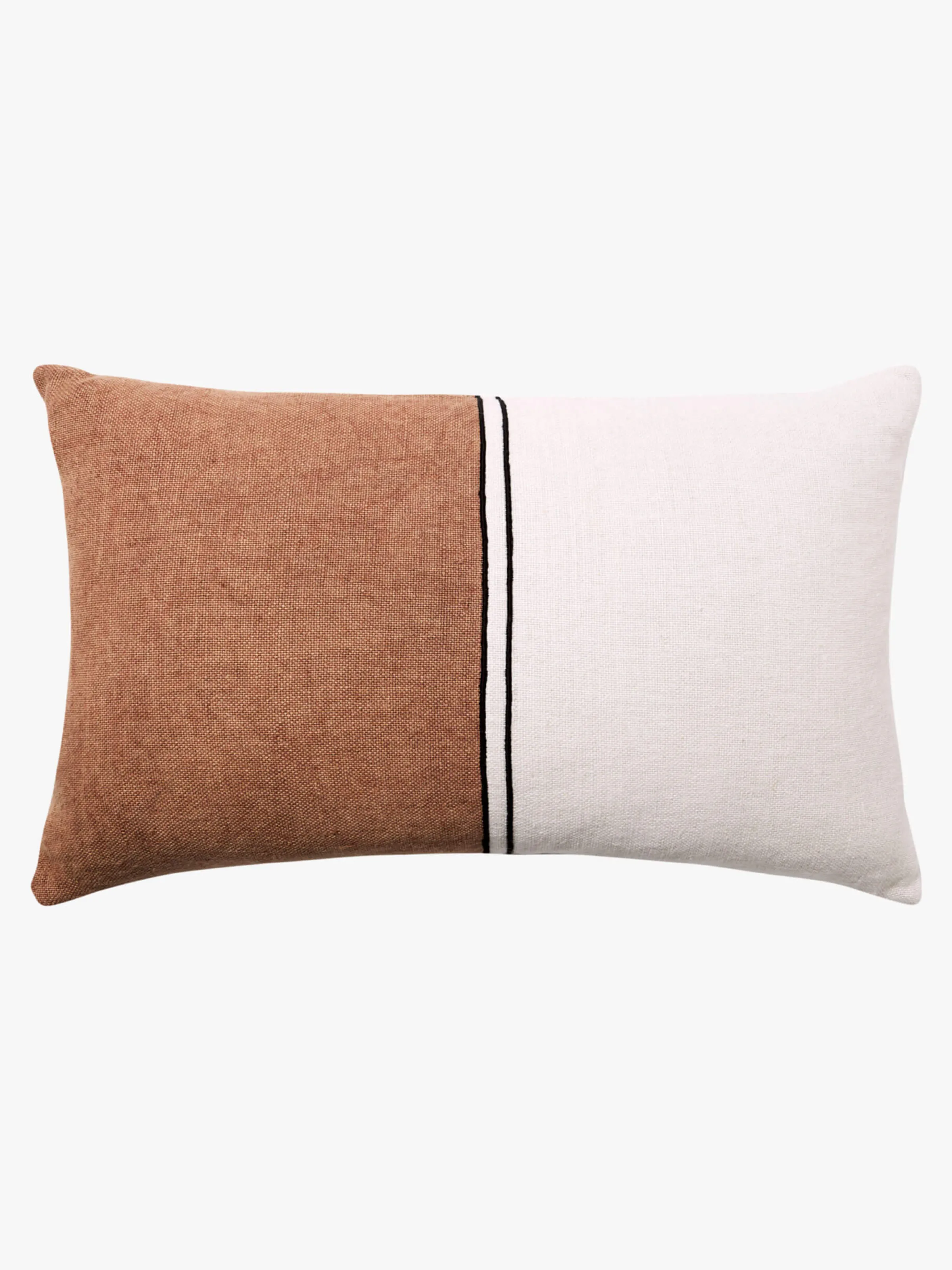 L&M Home Duet Baked Clay Linen & Cotton Rectangle Cushion Best Sale