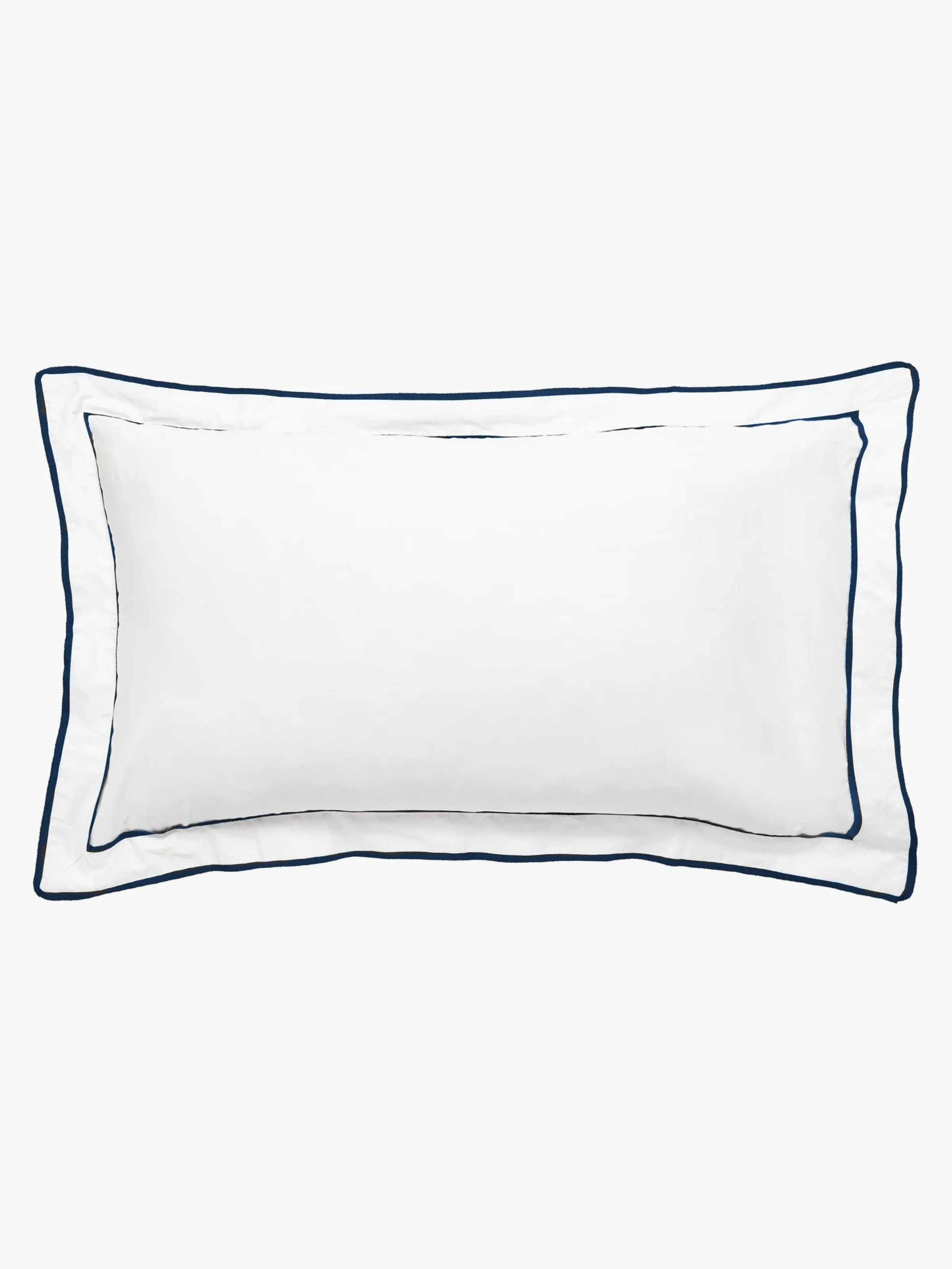 L&M Home Grosgrain Navy Egyptian Cotton Tailored Pillowcases Hot