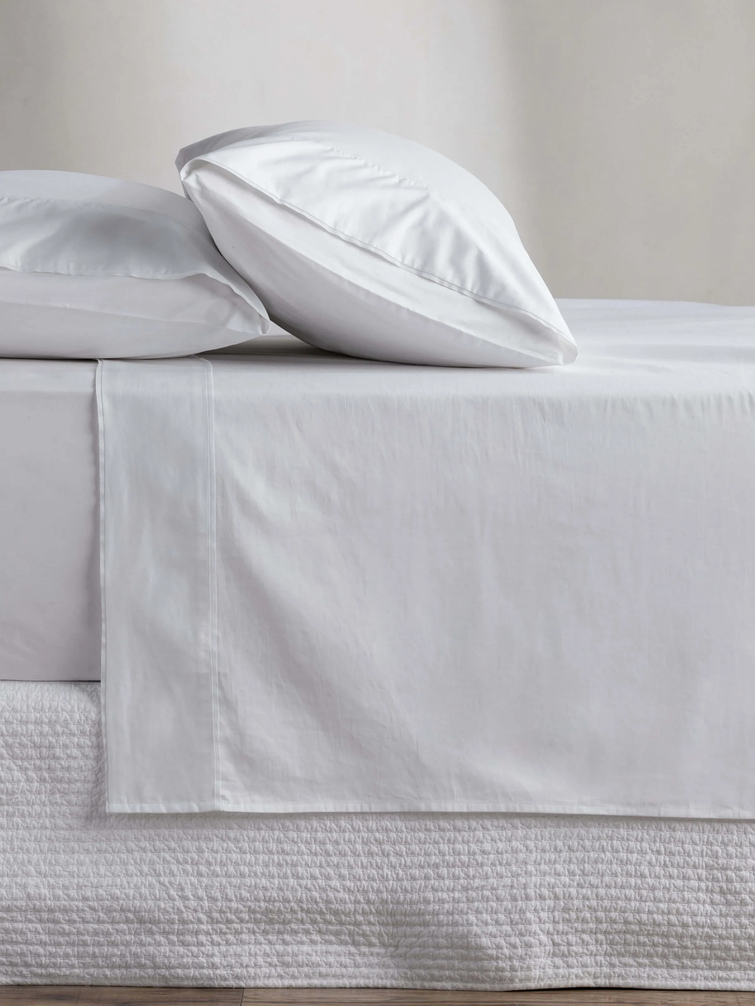 L&M Home Grosgrain White Egyptian Cotton Sheet Set Flash Sale