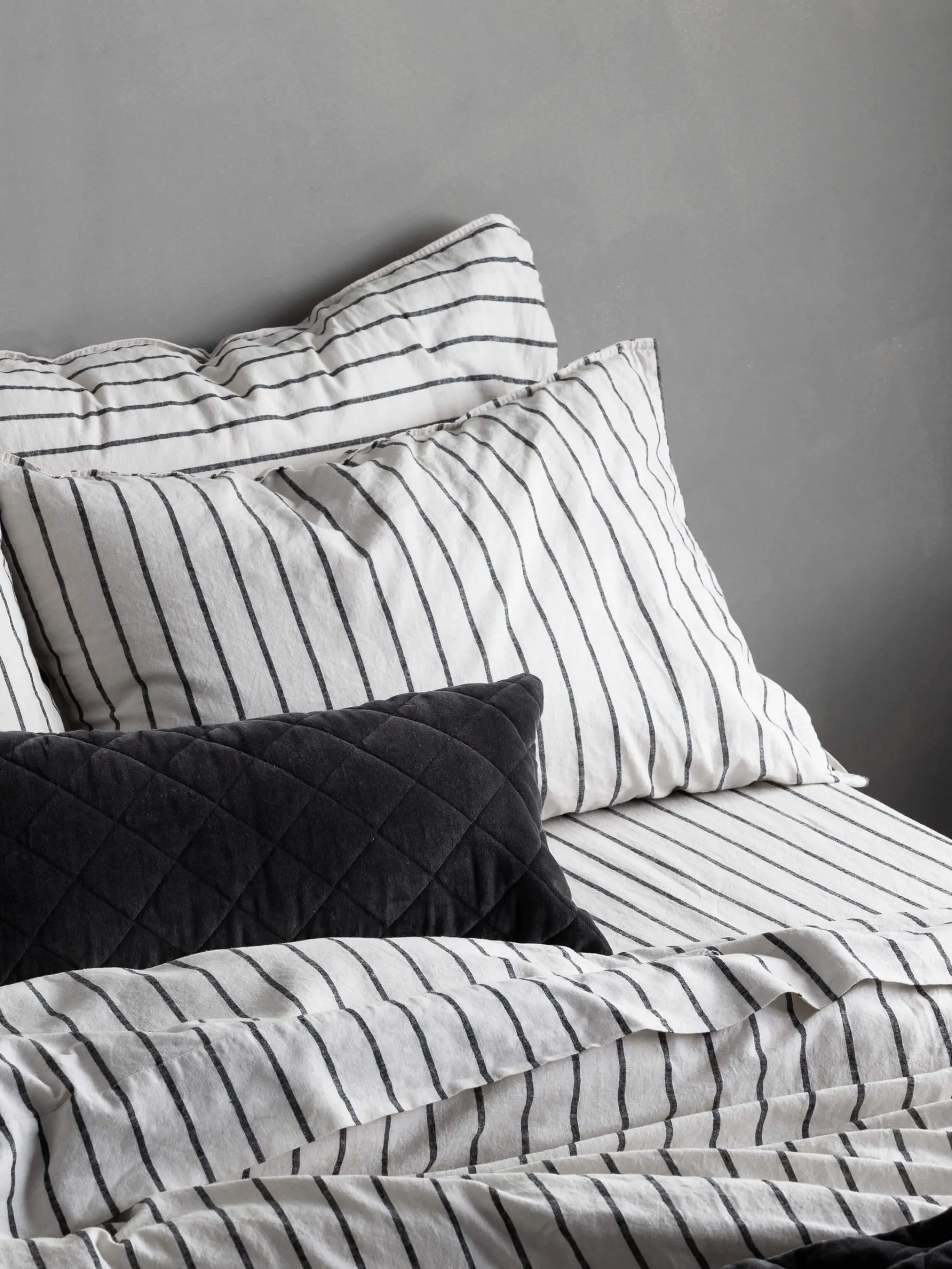 L&M Home Loft Graphite Linen & Cotton Pillowcases Flash Sale