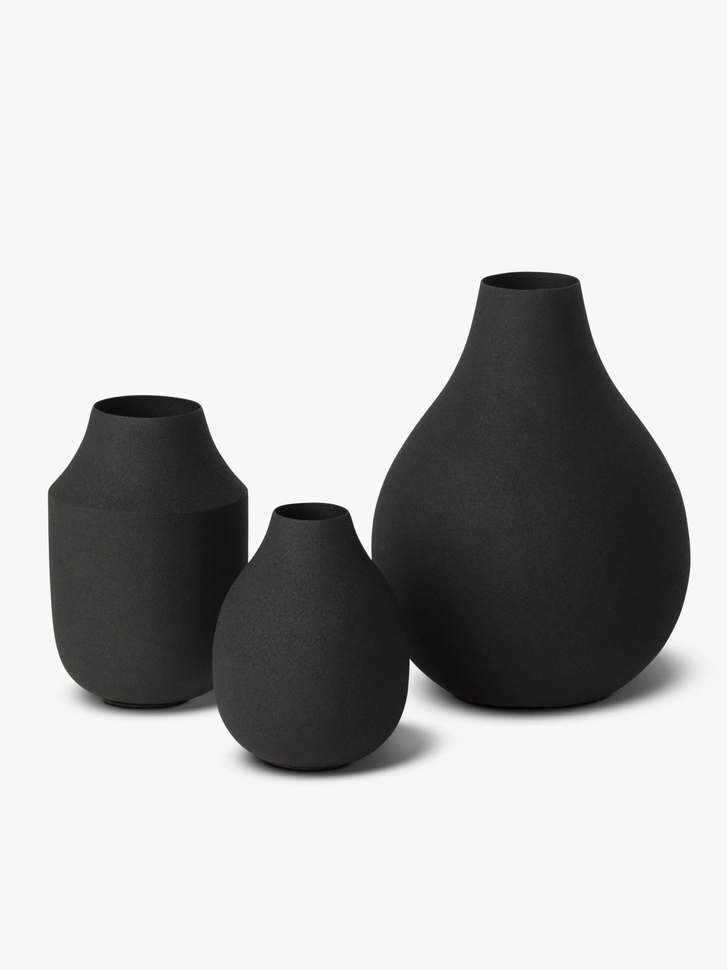 L&M Home Mona Black Trio of Vases Outlet