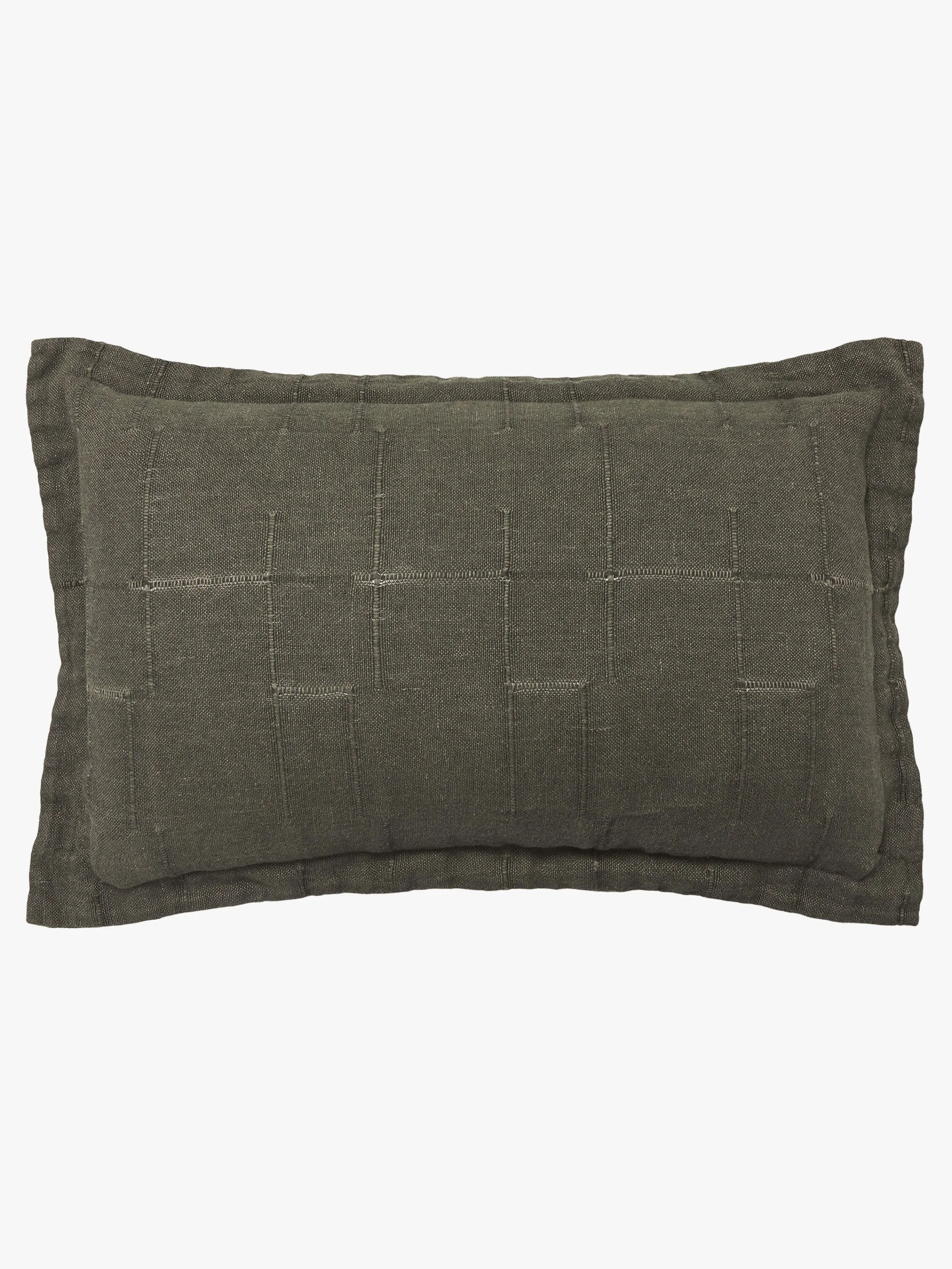 L&M Home Palermo Olive French Linen Rectangle Cushion Store