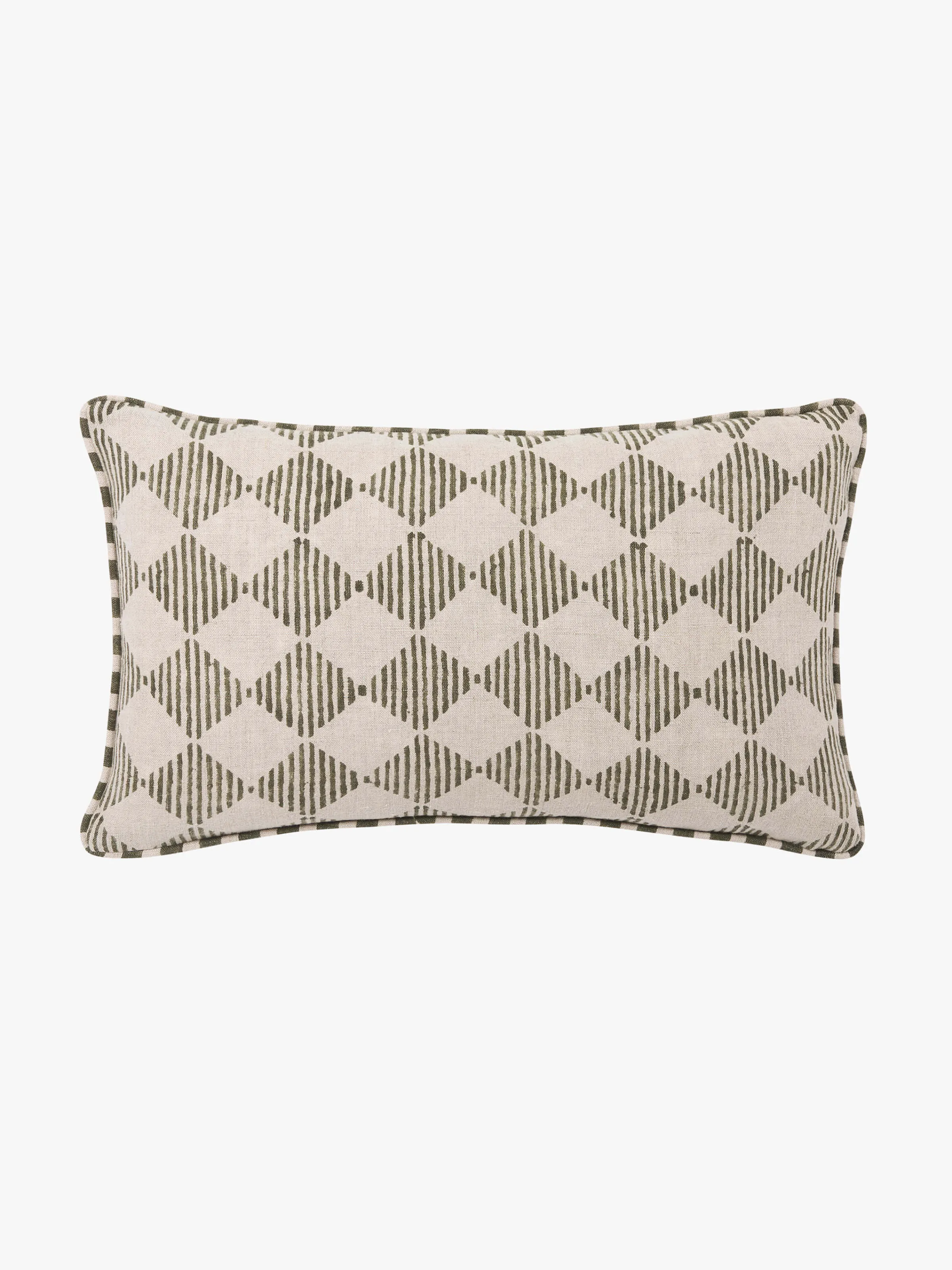 L&M Home Quinn Olive Reversible Linen Cushion Online