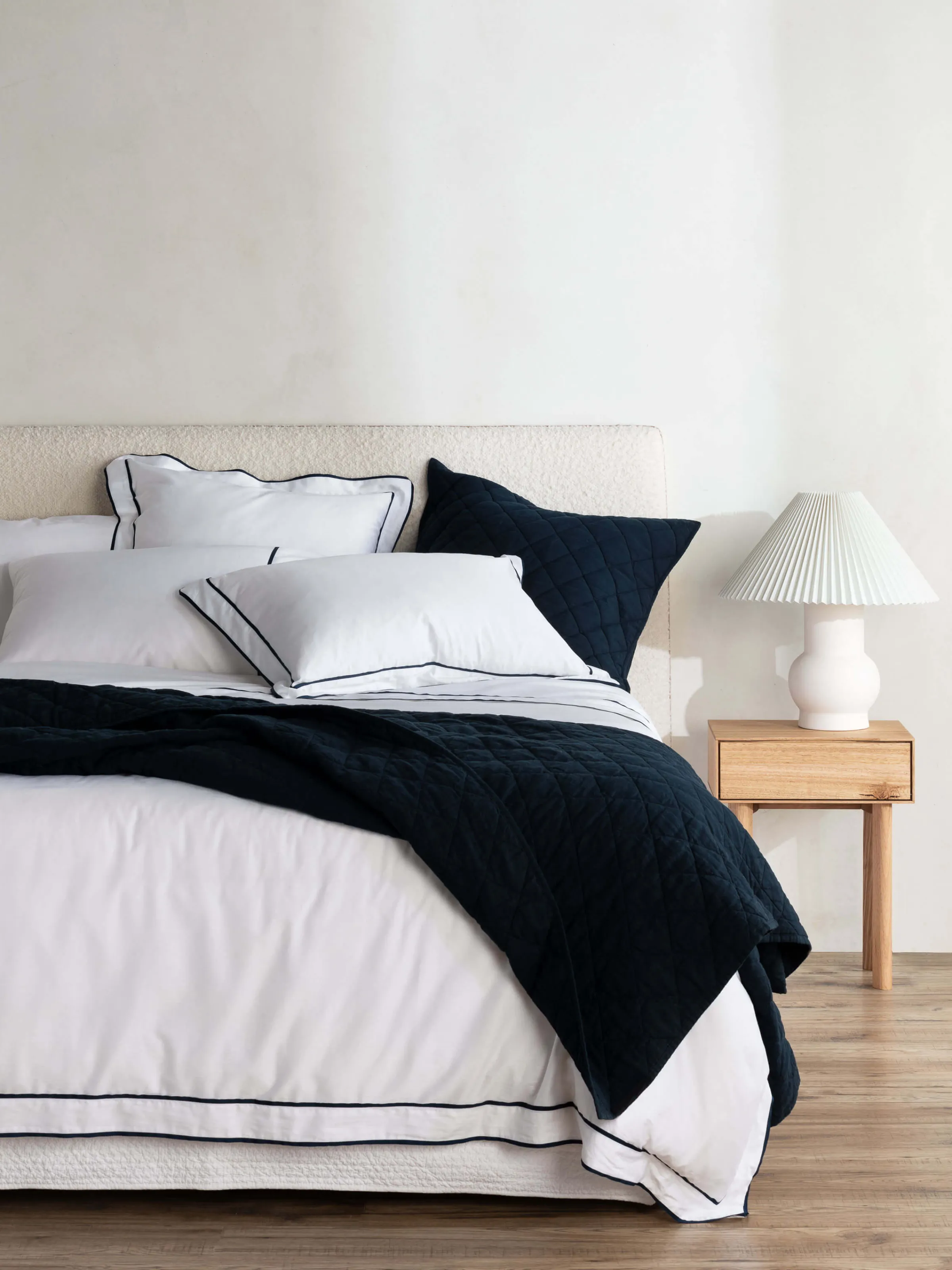 L&M Home Soho Navy Linen & Cotton Quilt Shop