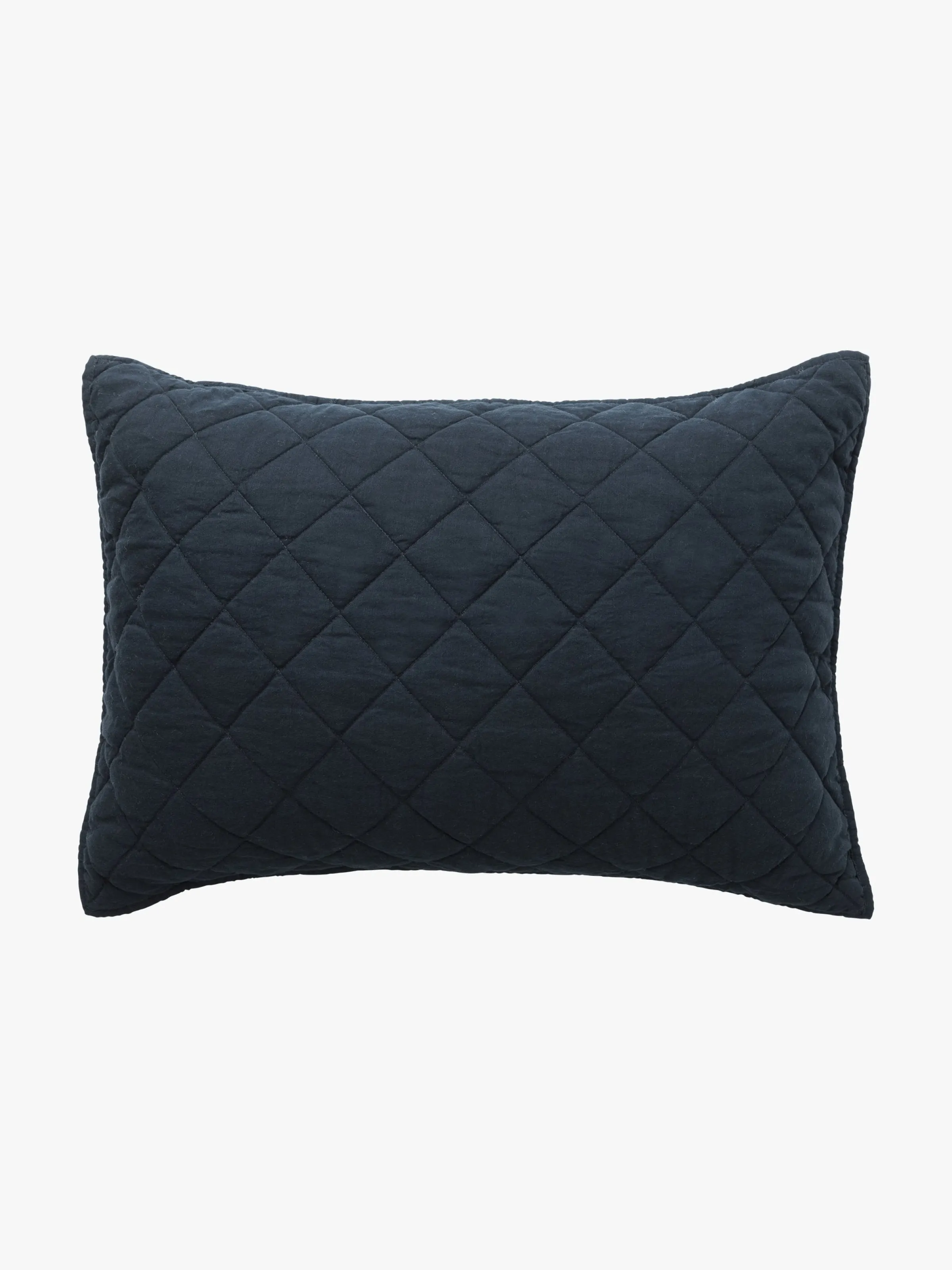 L&M Home Soho Navy Linen & Cotton Quilted Pillowcases Online