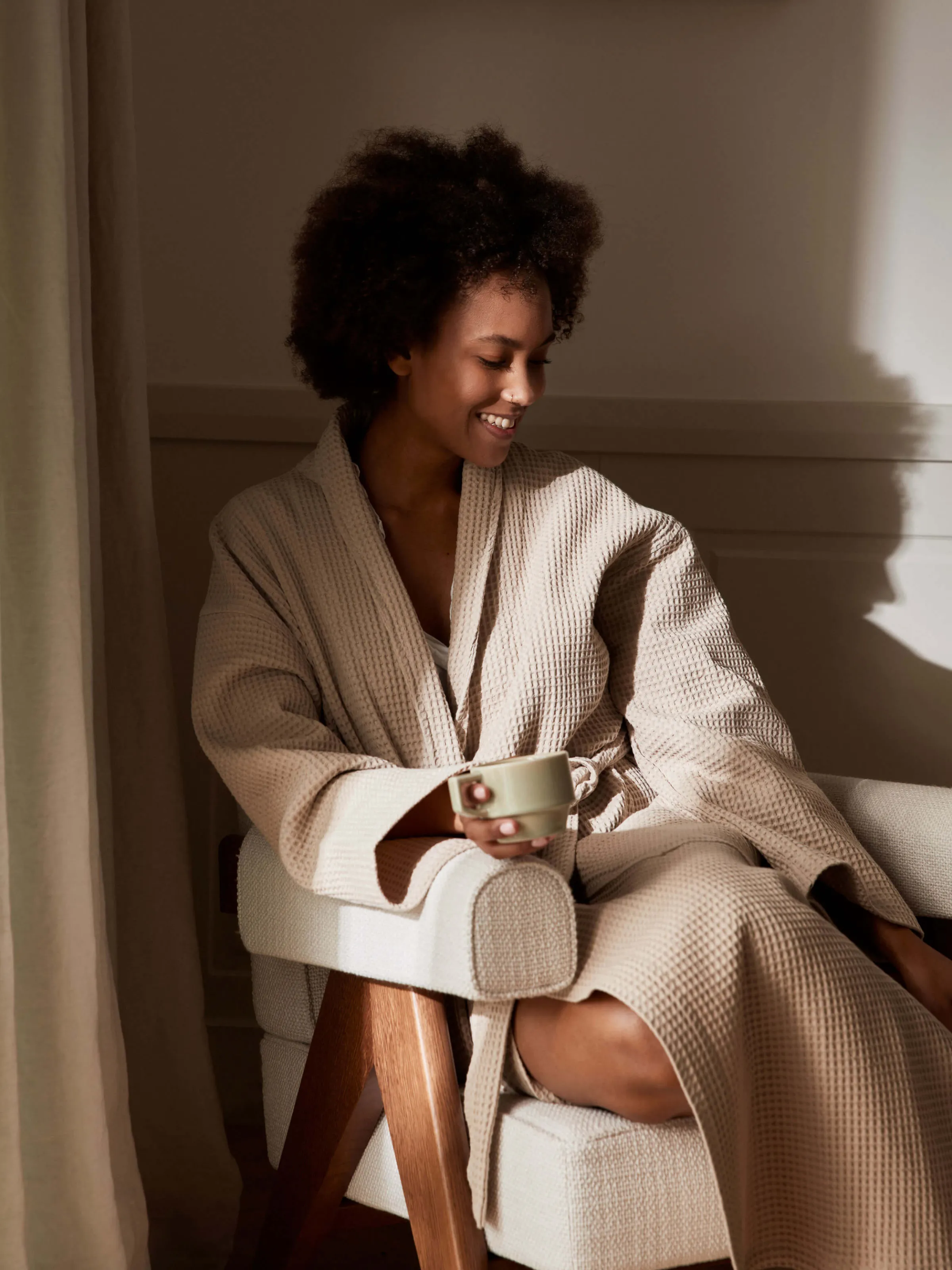 L&M Home Spa Oatmeal Waffle Bathrobe Clearance