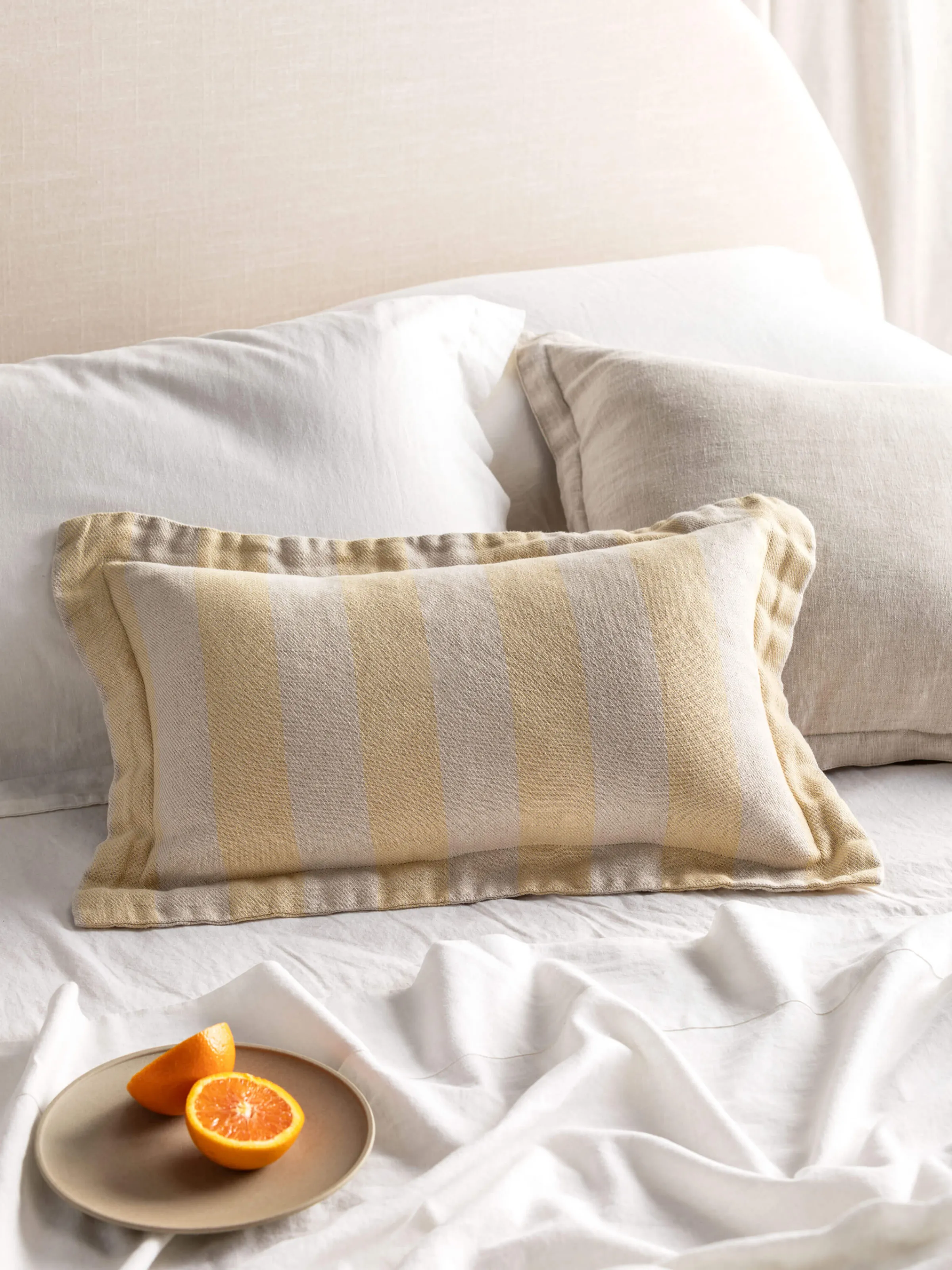 L&M Home Voyage Limone French Linen Mini Cushion Best